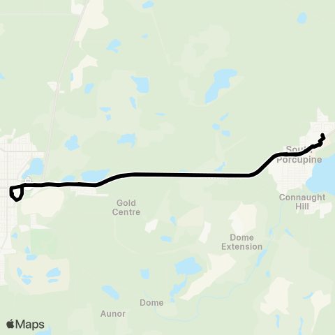 Timmins Transit South Porcupine/Porcupine map