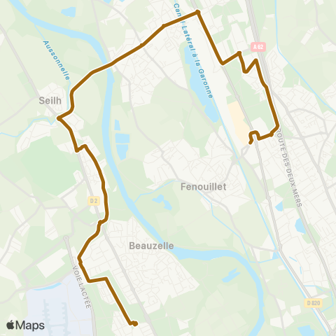 Tisséo Andromède Lycée / Fenouillet Ctre comm. - Entrée S. map