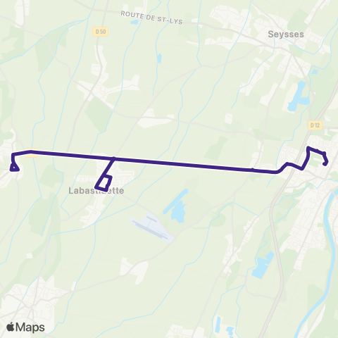 Tisséo Muret Gare SNCF / Saint-Clar Mairie map