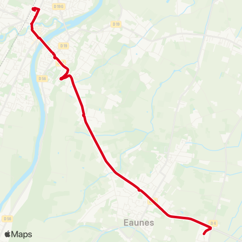 Tisséo Muret Gare SNCF / Eaunes ZAC du Mandarin map