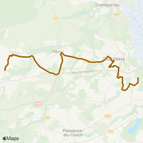 Tisséo Colomiers Ramassiers Gare SNCF / Brax Maudinat map