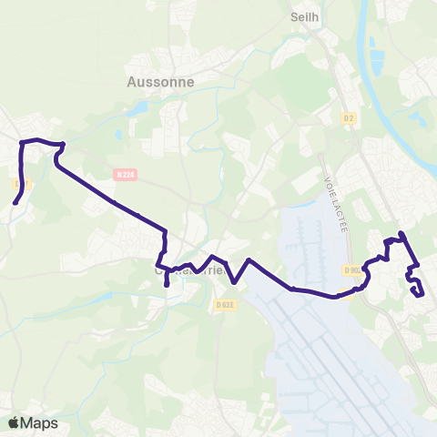 Tisséo Andromède Lycée / Mondonville Moulis map