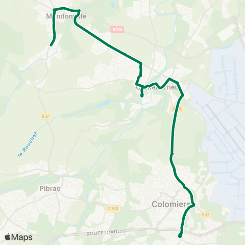 Tisséo Colomiers Gare SNCF / Mondonville Moulis map