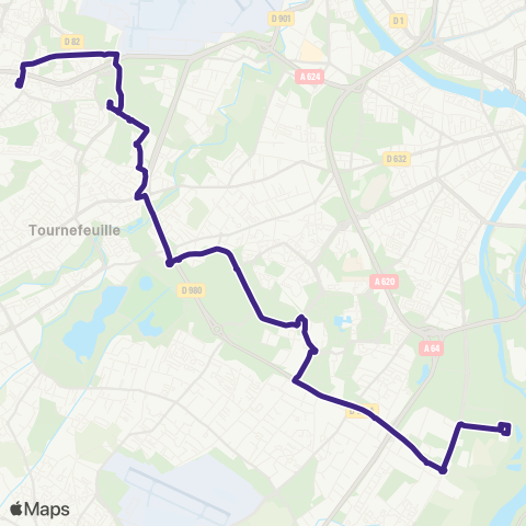 Tisséo Oncopole Courrière / Colomiers Gare SNCF map