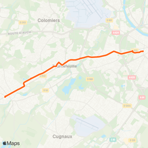 Tisséo Arènes / Plaisance Monestié map