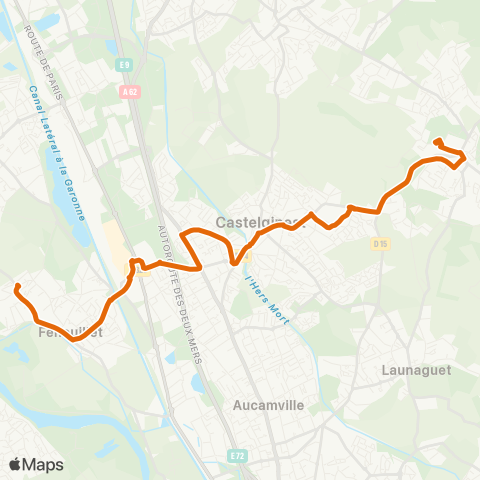 Tisséo Fenouillet Croix / Collège Pechbonnieu map