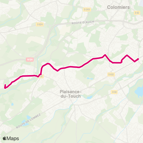 Tisséo Tournefeuille Les Chênes / La Salvetat Apouticayre map