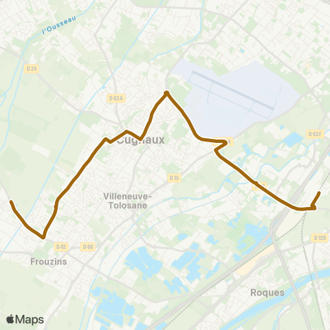 Tisséo Frouzins Tréville / Portet Gare SNCF map