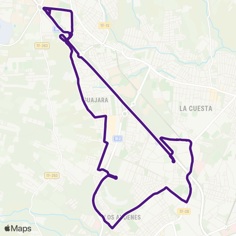 TITSA Circular Int.Ll - Huc - el Cardonal - los Andenes map