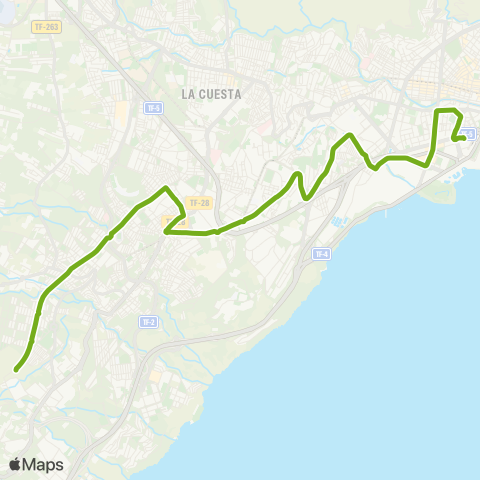 TITSA Santa Cruz - el Cardonal-la Gallega map