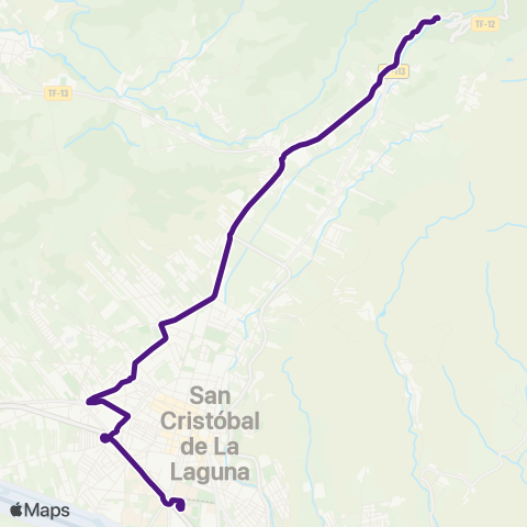 TITSA Intercambiador - las Mercedes (por las Canteras) map