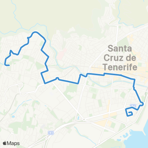 TITSA Intercambiador - B.Salud (Cuesta Piedra) (por Miraflores Ramon y Cajal) map