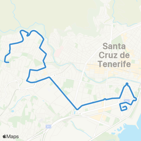 TITSA Intercambiador - Barrio la Salud (Cuesta Piedra) (por Benito Perez Armas) map