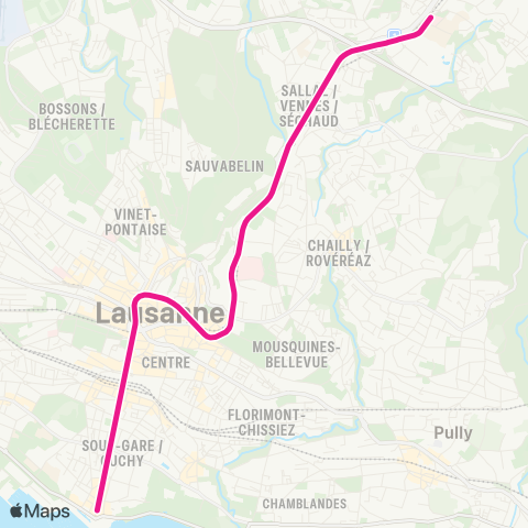 tl - Transports publics lausannois Ouchy-Olympique - Croisettes map