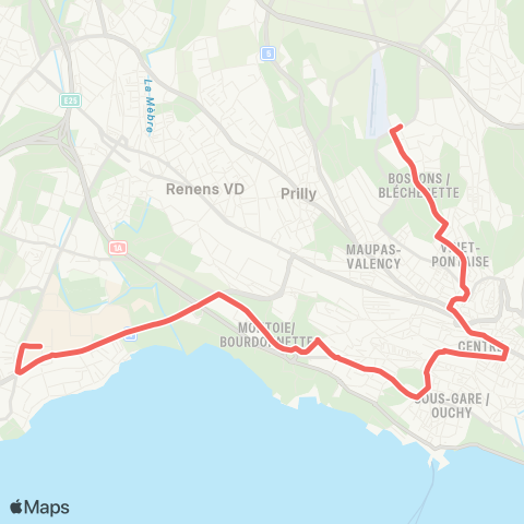 tl - Transports publics lausannois Lausanne, Blécherette - Lausanne, Maladière map