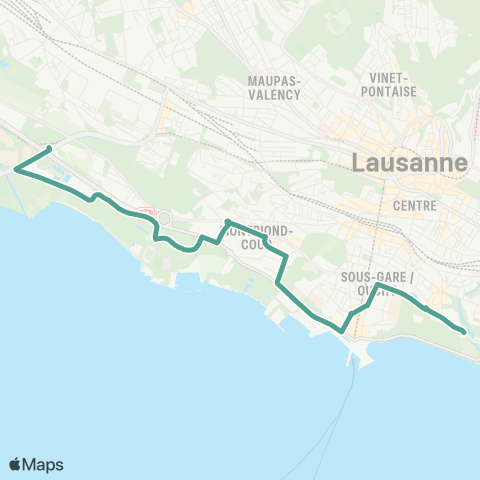 tl - Transports publics lausannois Lausanne, Tour Haldimand-Lac - Lausanne, Bourdonnette map