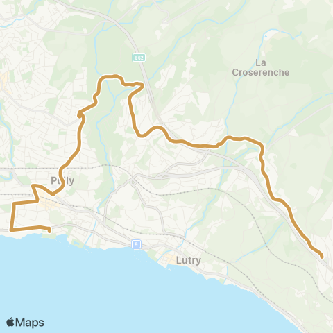 tl - Transports publics lausannois Grandvaux, Pra Grana - Pully, port map