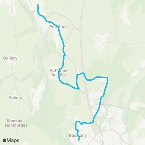 tl - Transports publics lausannois Bussigny, gare - Cossonay-Penthalaz, gare map