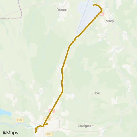 TLP Mobilités Navette Aéroport map