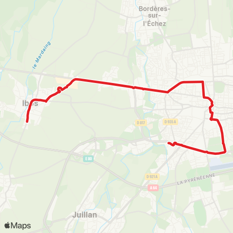 TLP Mobilités Hôpital Ibos map