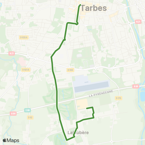 TLP Mobilités Laloubère - Mairie Verdun map