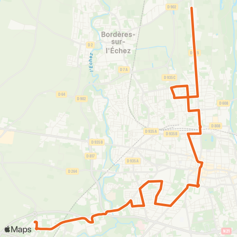 TLP Mobilités Bazet - Mairie Bastillac map