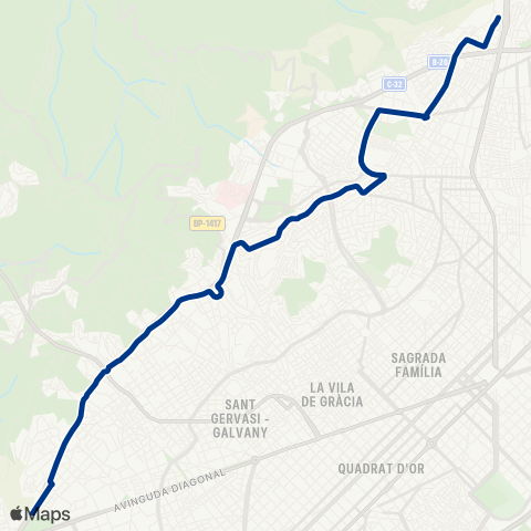 TMB Av. Esplugues / Trinitat Nova map