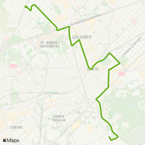 TMB Mare de Déu de Port / Pedralbes map