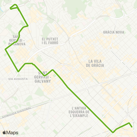 TMB Pl. Catalunya / Av. Tibidabo map