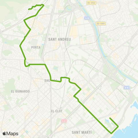 TMB Diagonal Mar / Roquetes map