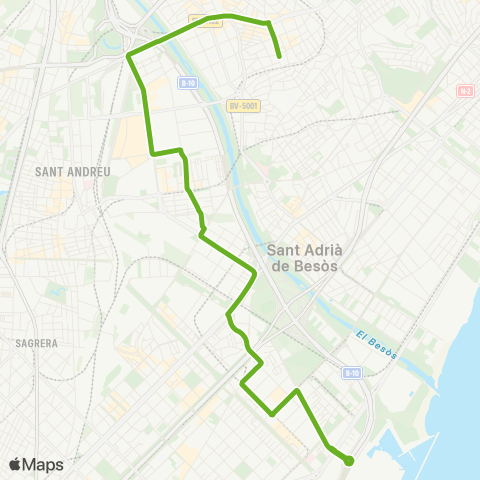 TMB Fòrum Campus Besòs / Santa Coloma map