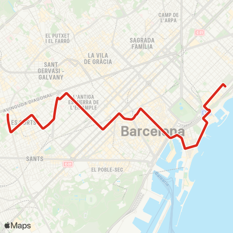 TMB Poblenou / Pl. Reina Maria Cristina map