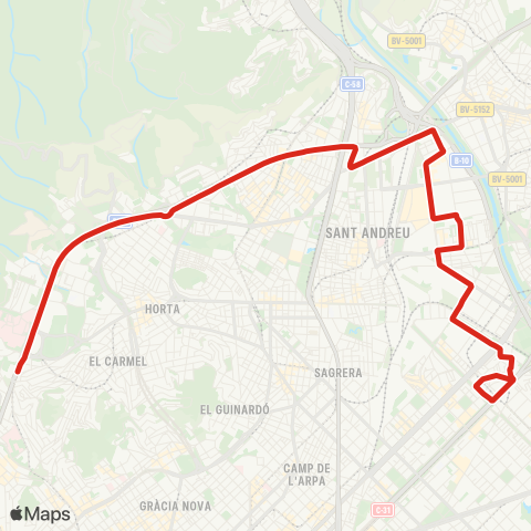 TMB Besòs Verneda / Vall d'Hebron map