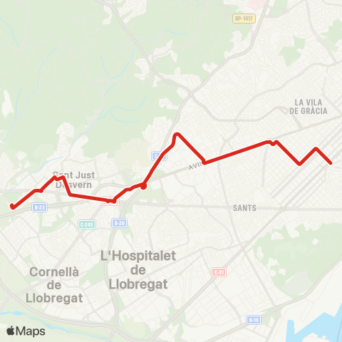 TMB Pl. Universitat / Sant Joan Despí map