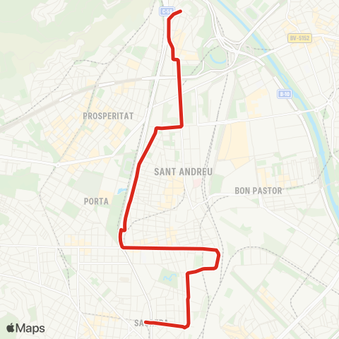 TMB Sant Andreu map