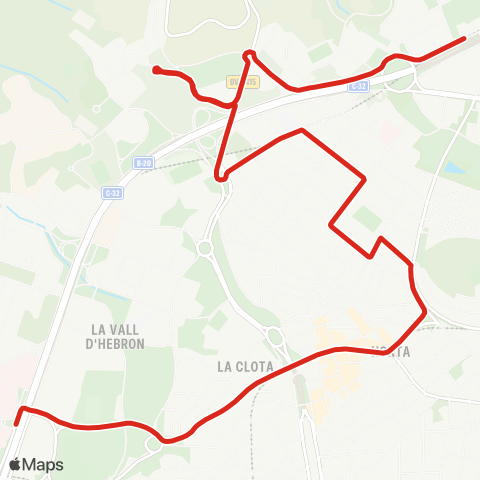 TMB Canyelles / Vall d'Hebron map