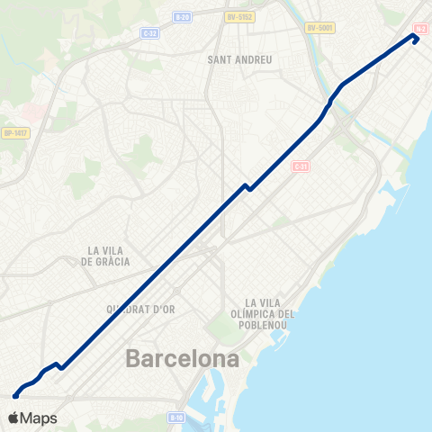 TMB Pl. Sants / Olímpic de Badalona map