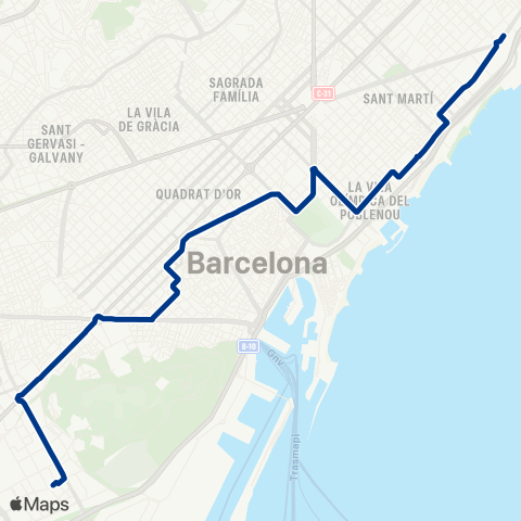 TMB Pg. Zona Franca / Fòrum Campus Besòs map