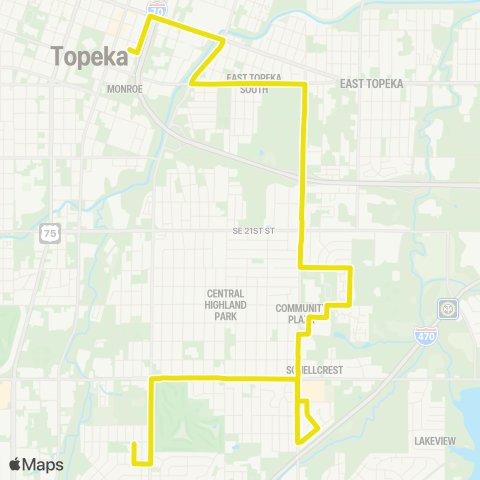 Topeka Metro California to Avondale map