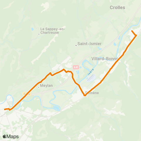 Tougo Bernin - Villard-Bonnot - le Versoud - Montbonnot - Meylan map