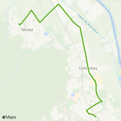 Transports Publics du Chablais Muraz (Collombey), Millière - Monthey, Gare Cff map