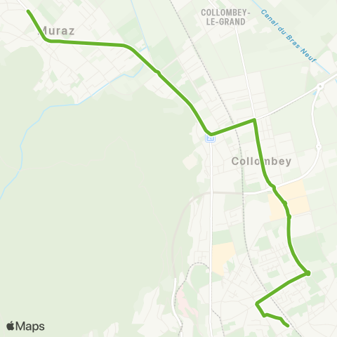 Transports Publics du Chablais Monthey, Gare Cff - Muraz (Collombey), Millière map