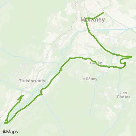 Transports Publics du Chablais Monthey, Gare Cff - Troistorrents, Gare map