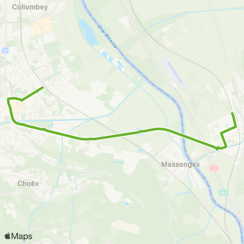 Transports Publics du Chablais Monthey, Gare Cff - Bex, Courtraits map