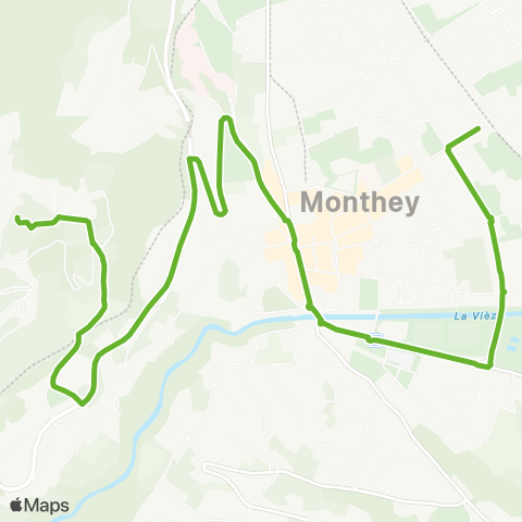 Transports Publics du Chablais Monthey, Gare Cff - Collombey, Les Neyres Chapelle map