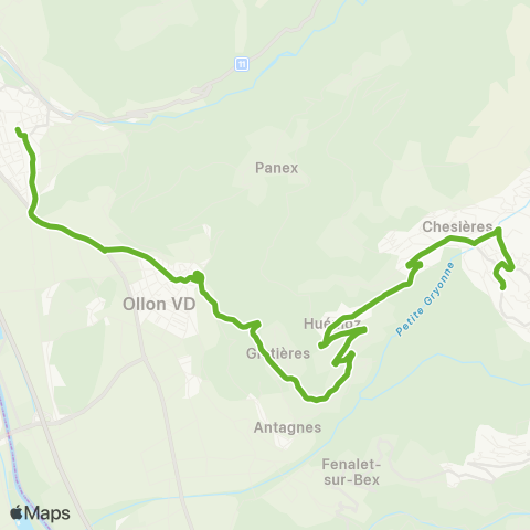 Transports Publics du Chablais Aigle, Gare - Villars-Sur-Ollon, Gare map