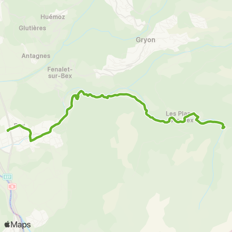 Transports Publics du Chablais Bex, Place De La Gare - Les Plans-Sur-Bex, Village map