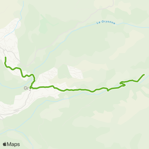 Transports Publics du Chablais Villars-Sur-Ollon, Gare - Gryon Barboleuse, Gare map