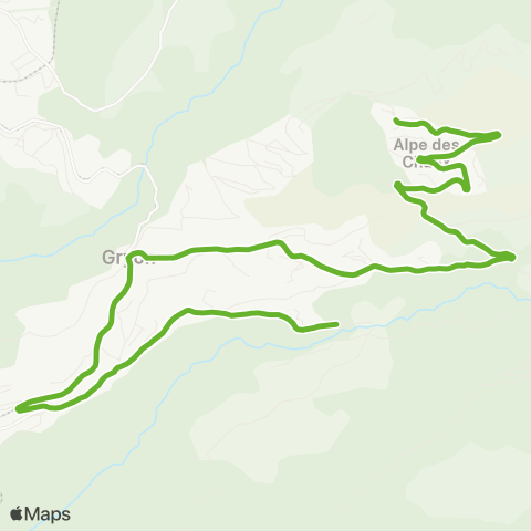 Transports Publics du Chablais Gryon, La Cergnat - Alpe Des Chaux, Combe Du Scex map