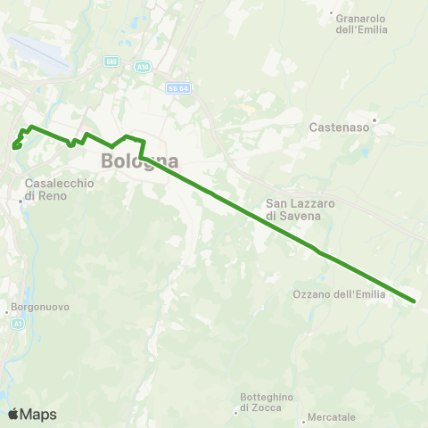 Tper BO Casteldebole - San Lazzaro di Savena / San Camillo map